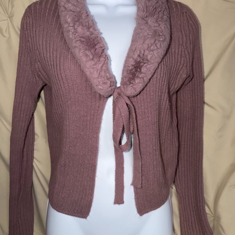 Women's Wild Fable Cardigan with Faux Fur Collar